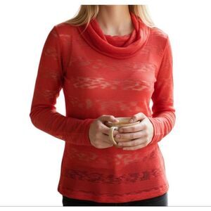 HANG TEN RED SHEER HOODIE SZ.S EUC.